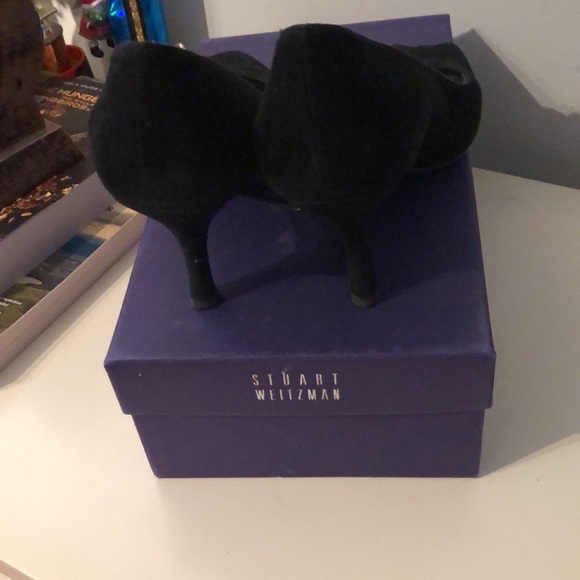 Stuart Weitzman black suede peep toe pumps - Picture 6 of 6